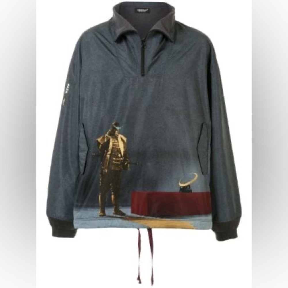 Undercover Throne of Blood Poncho Jacket Print 'Grey'